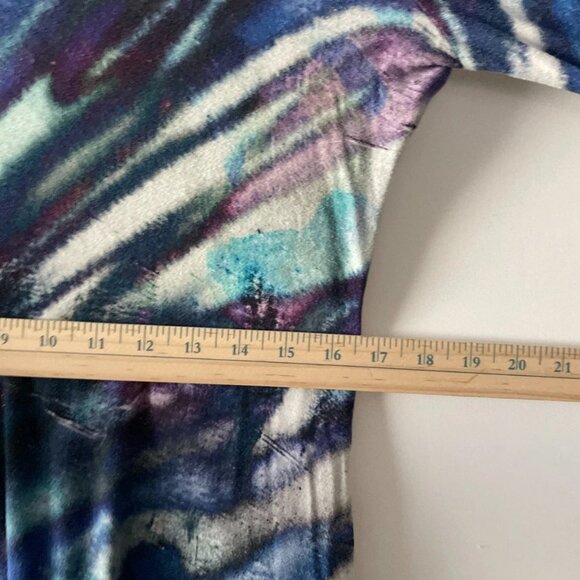 Karen Kane Womens Multicolor Asymmetrical Hem Tie Dye Tunic Blouse Top Size XL - Picture 7 of 9